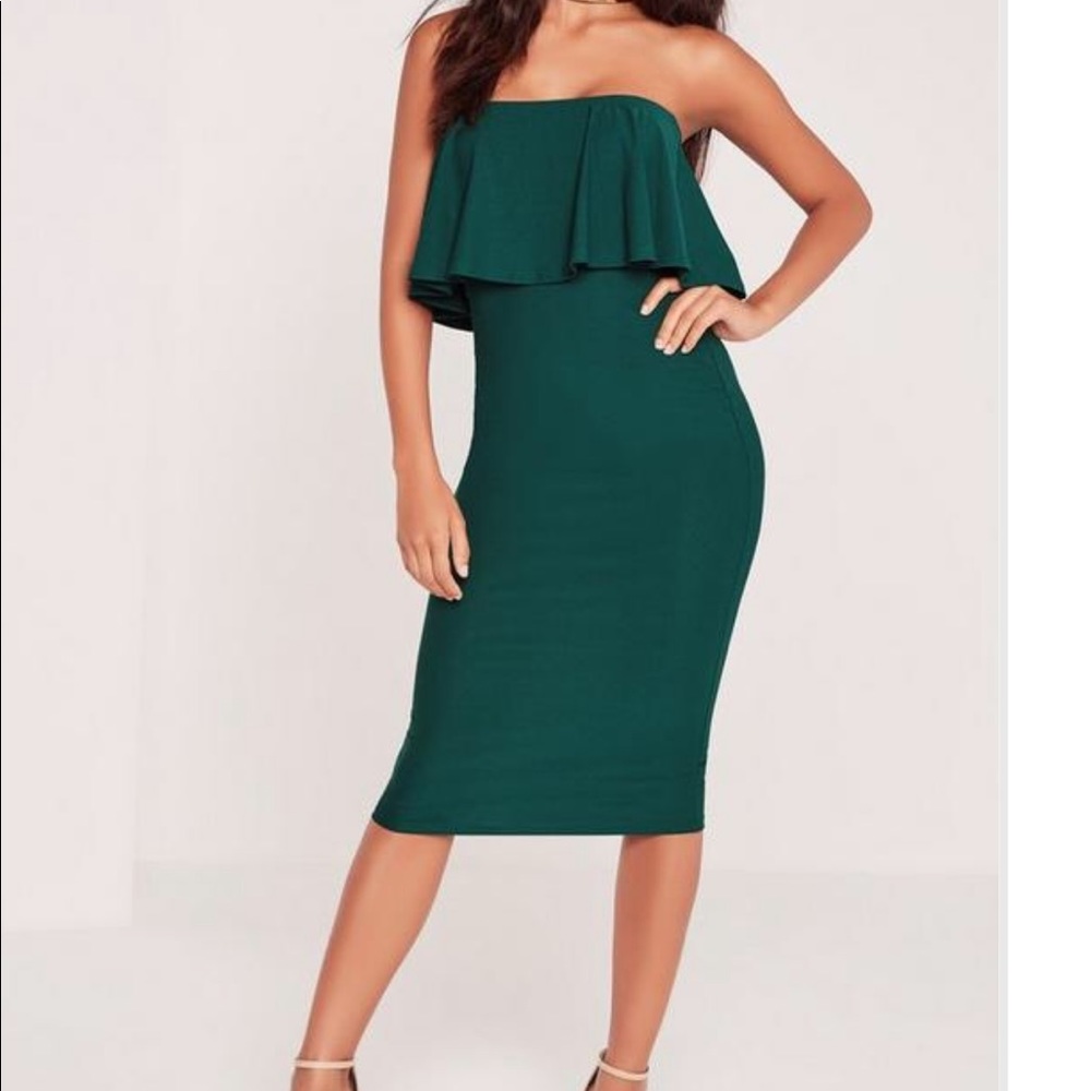 Missguided Sleeveless Frill Midi Dress